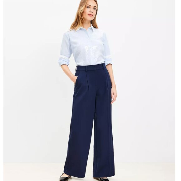 LOFT Peyton Trouser Pants in Bi-Stretch - Picture 1 of 3